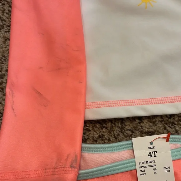 Cat & Jack Girls 2 Piece Swimsuit - Picture 2 of 4